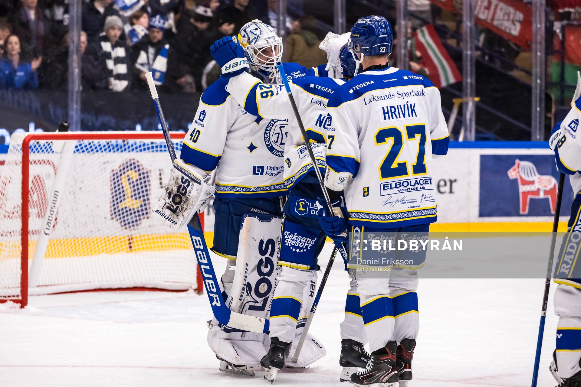 Leksands målvakt Mantas Armalis jublar