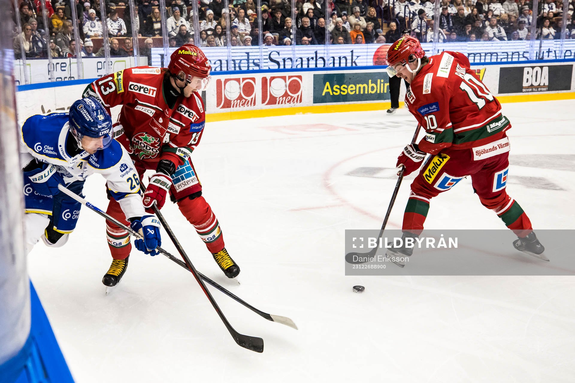 Leksands Patrik Noren och MoDos Mikael Ruohomaa och MoDos