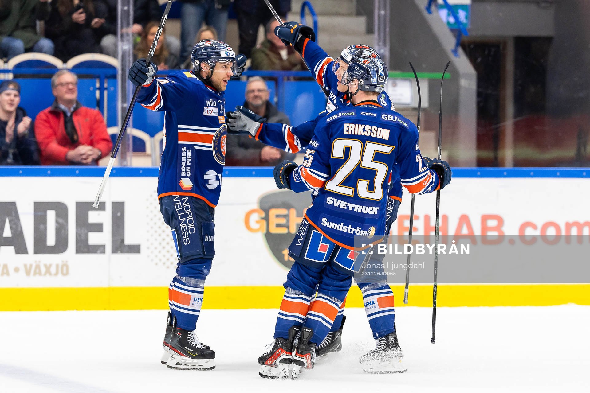 Växjös Eric Martinsson, Emil Sylvegård och Filip