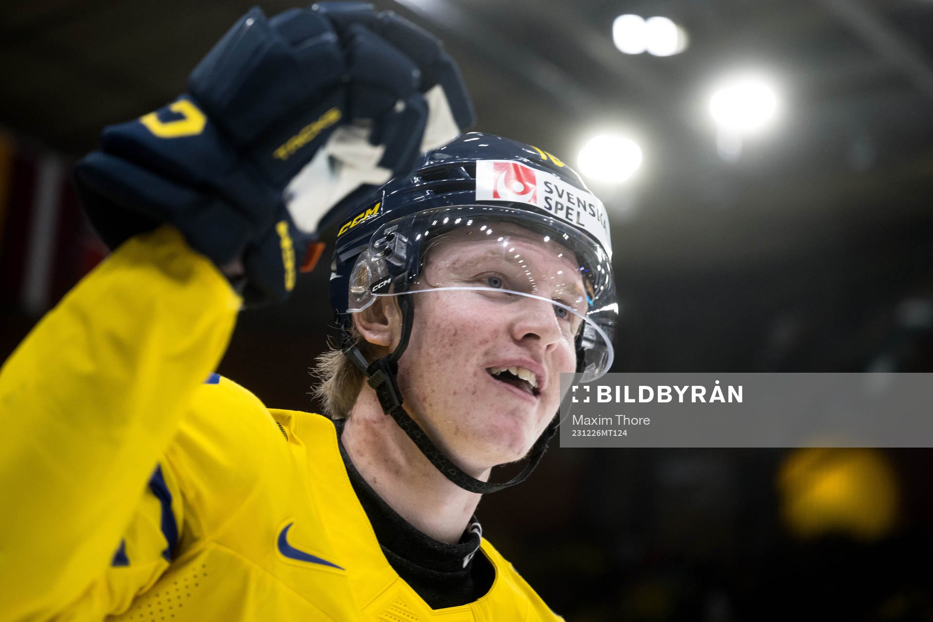 Filip Bystedt of Sweden celebrates the 4-0 goal