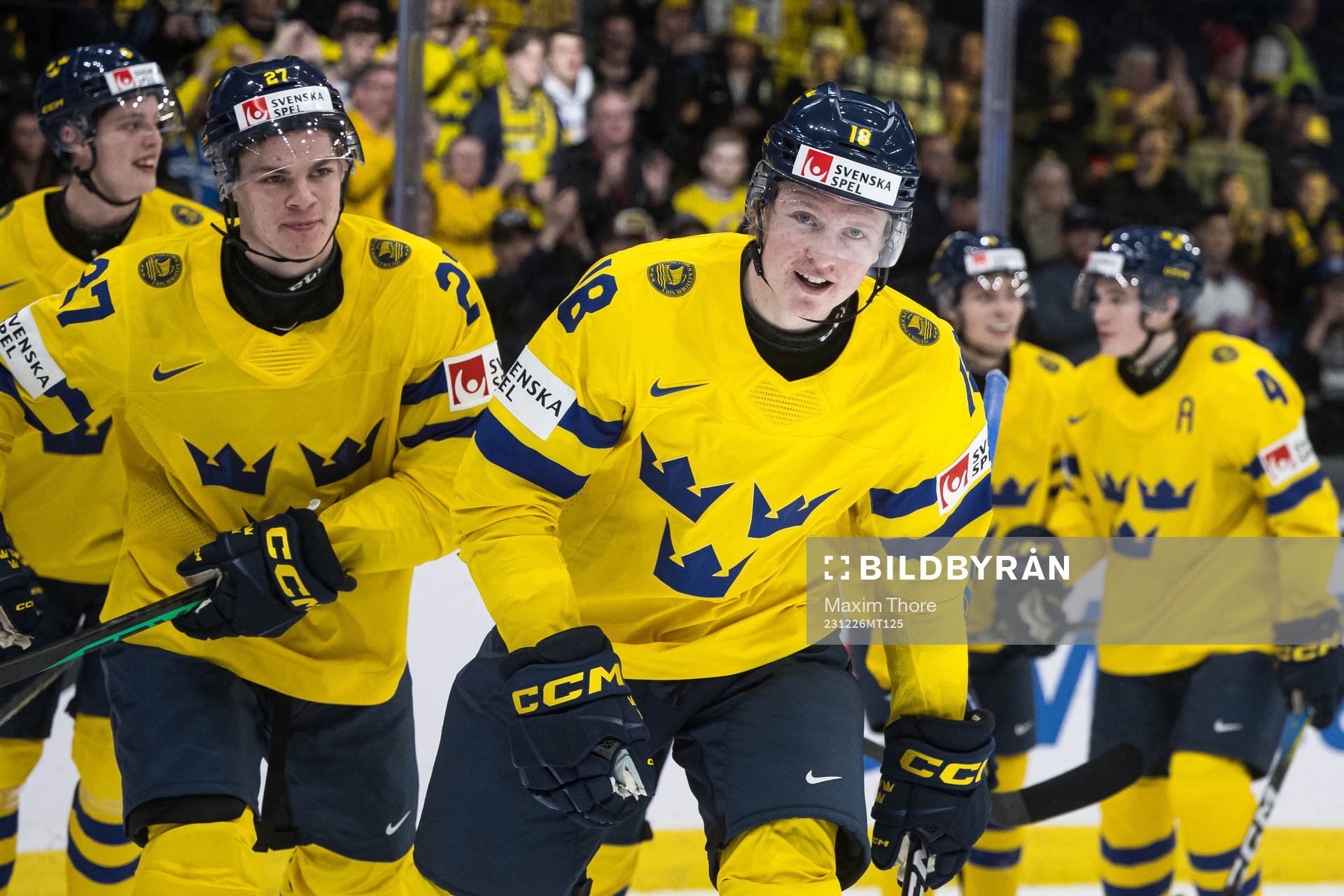 Filip Bystedt of Sweden celebrates the 4-0 goal