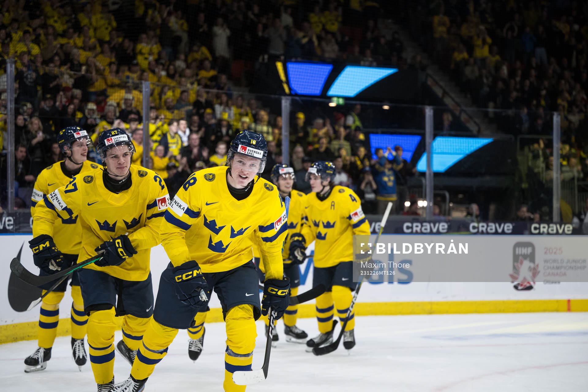Filip Bystedt of Sweden celebrates the 4-0 goal