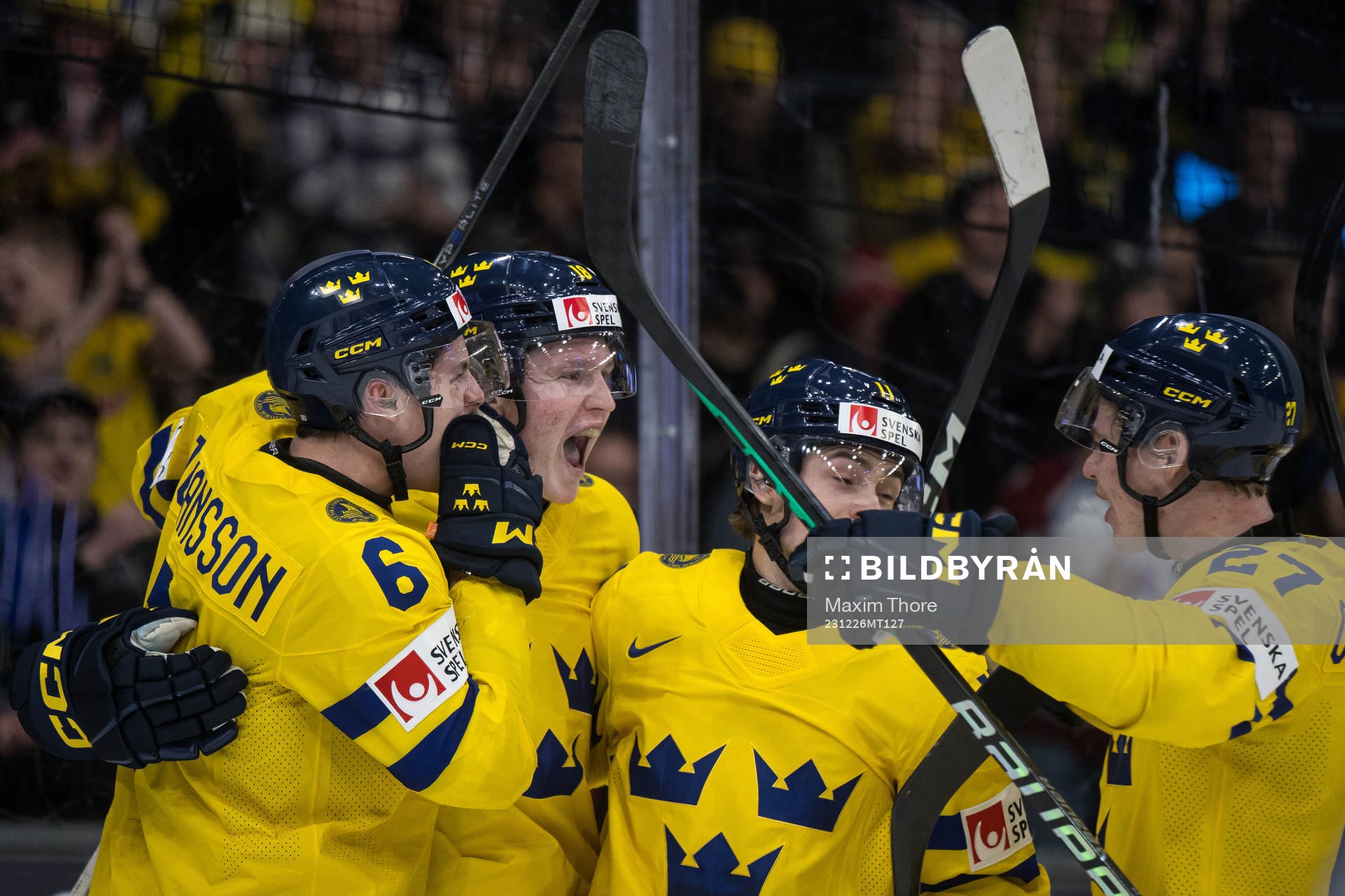 Filip Bystedt of Sweden celebrates the 4-0 goal