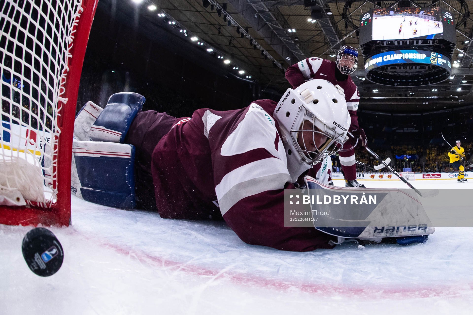 Deivs Rolovs of Latvia looks dejectes