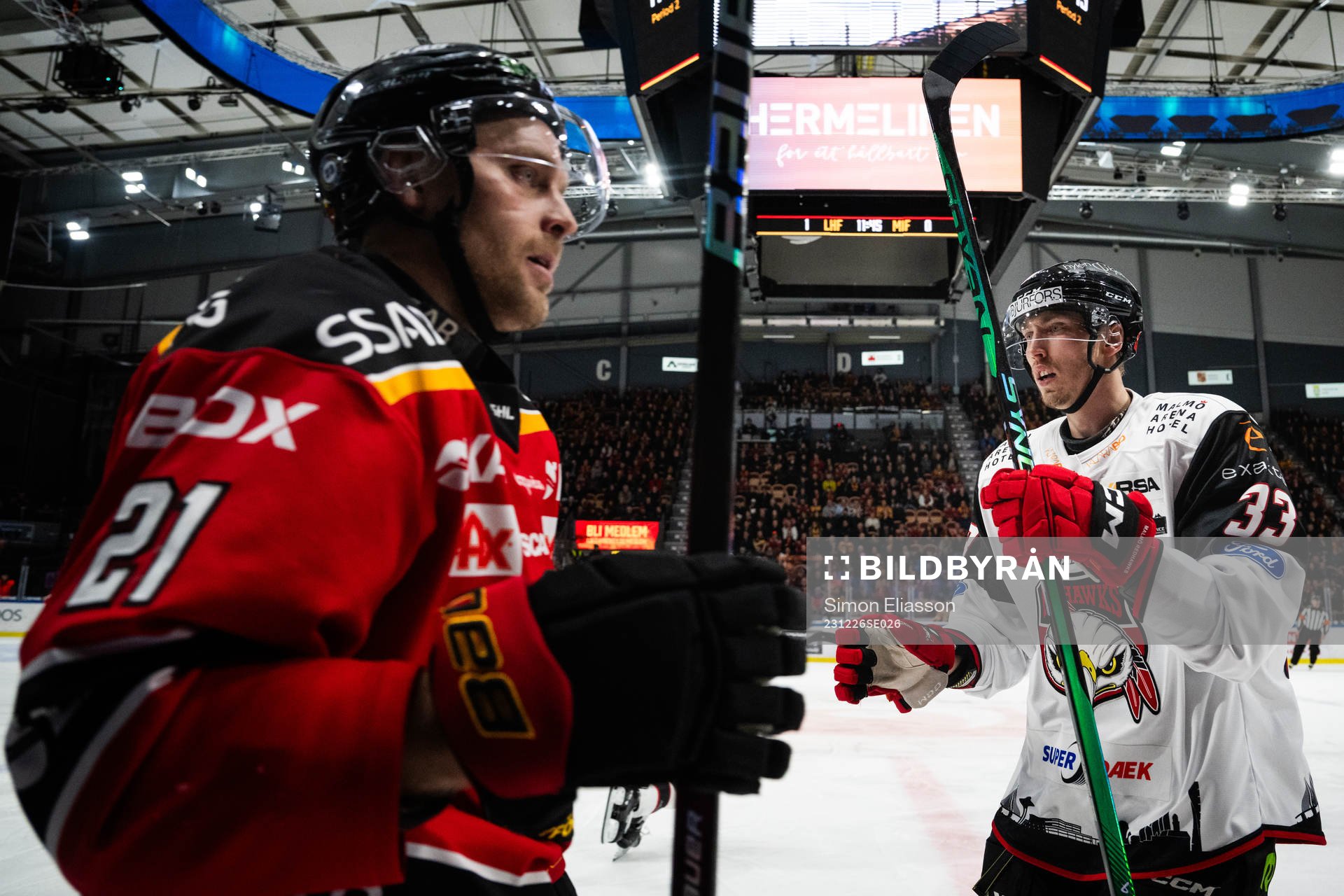 Luleås Juhani Tyrväinen och Malmö Redhawks Simon