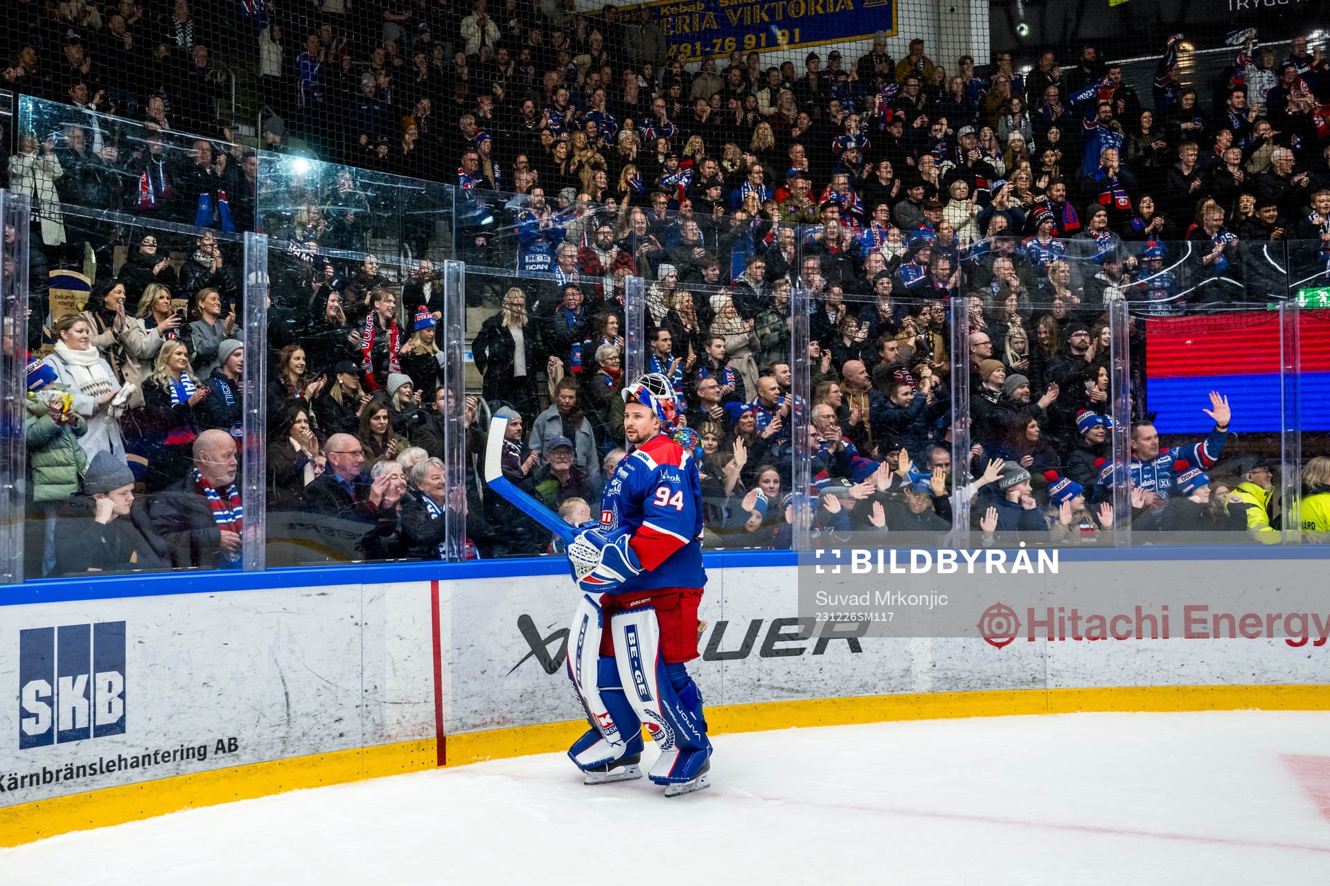 Oskarshamns målvakt Marek Langhamer jublar