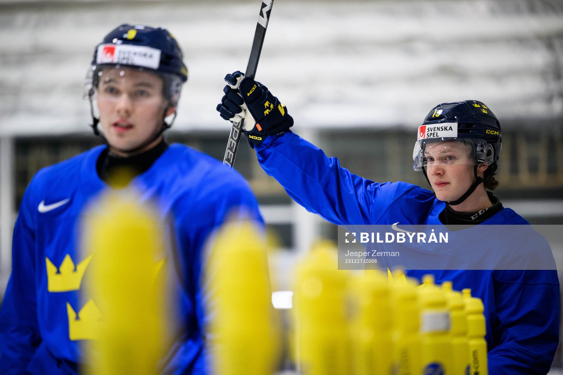 Theo Lindstein and Rasmus Rudslätt of Sweden at a practice