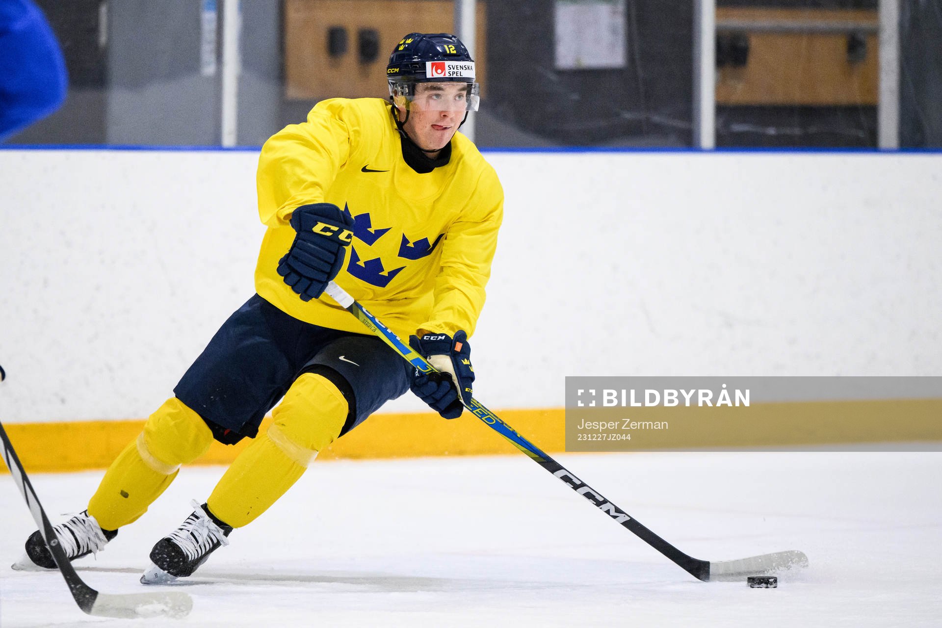 Noah Östlund of Sweden at a practice session