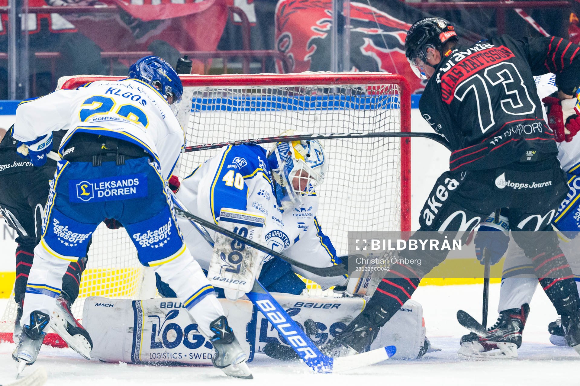 Leksands målvakt Mantas Armalis och Malmö Redhawks Adam
