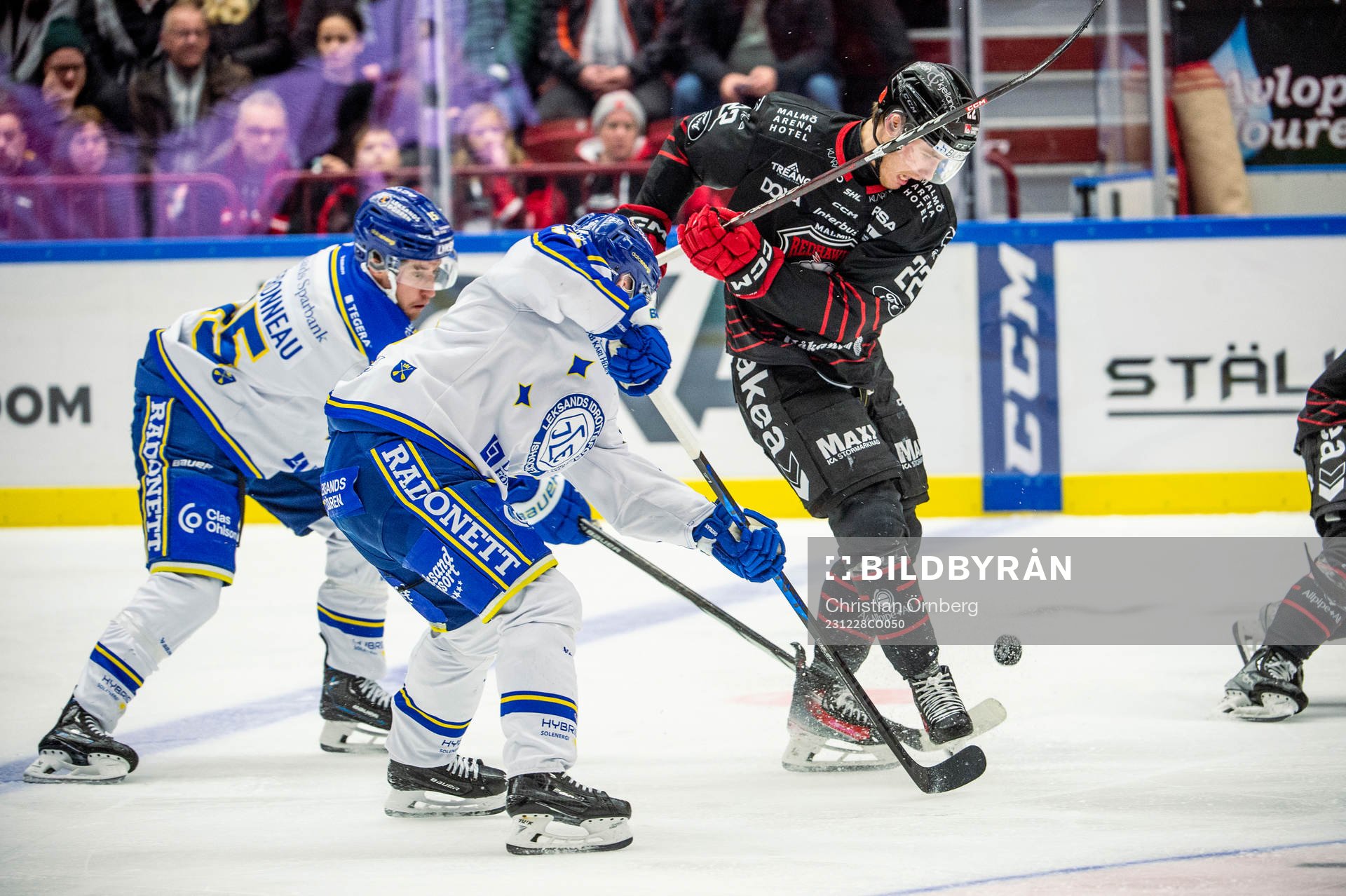 Malmö Redhawks Janne Kuokkanen mot Leksands Max Veronneau