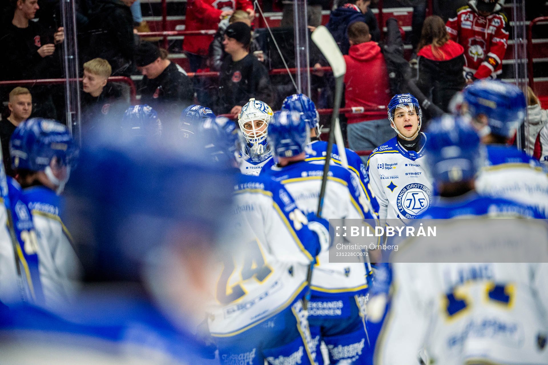 Leksands målvakt Mantas Armalis och Alexander Lundqvist
