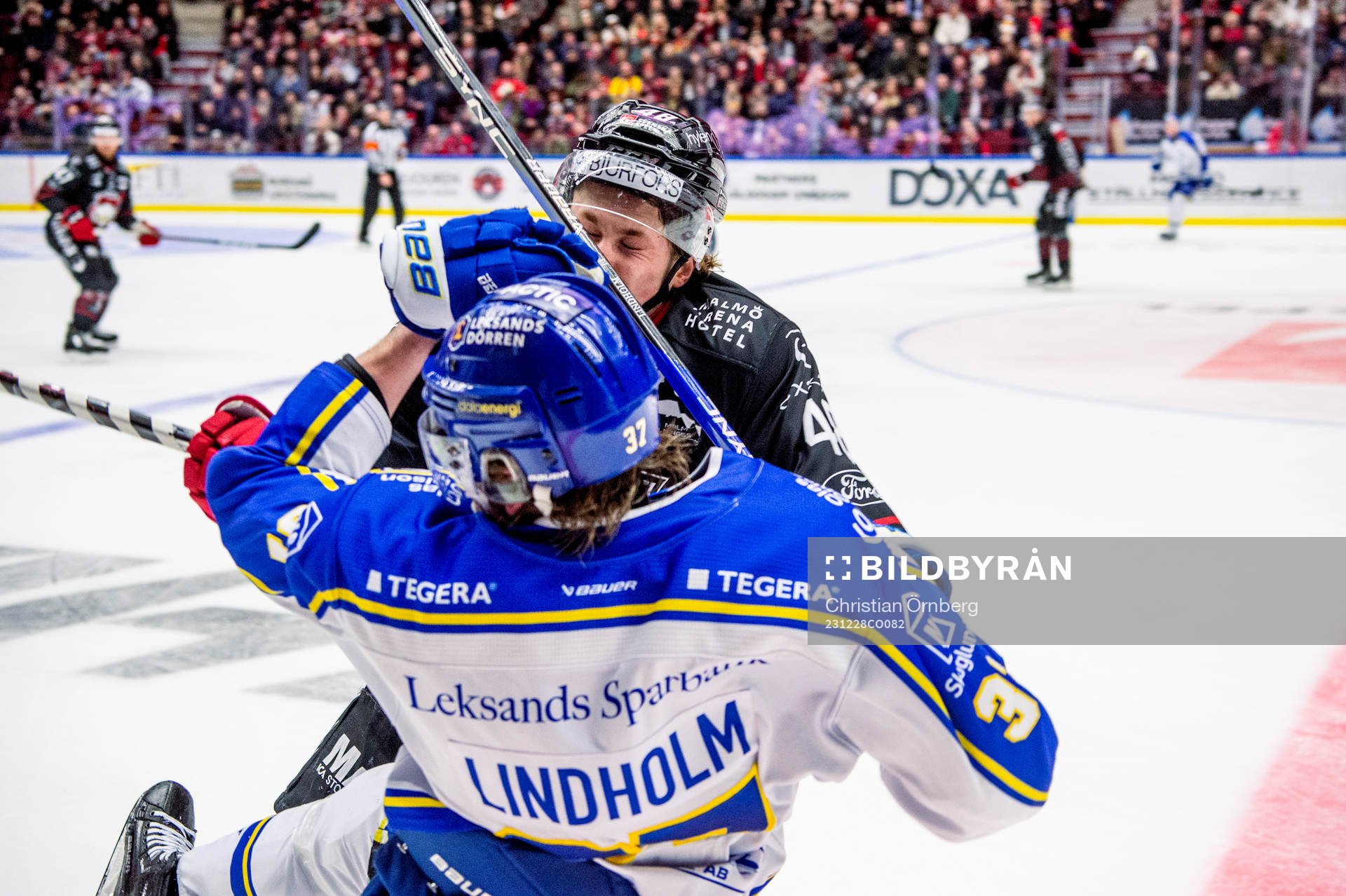 Malmö Redhawks Lauri Pajuniemi och Leksands Anton Lindholm