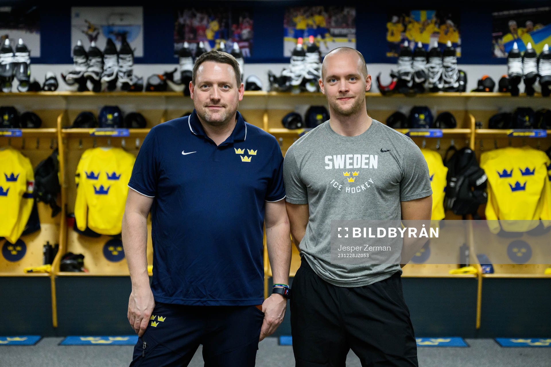 Equipment Managers Daniel Nilsson and Jonas Landström in