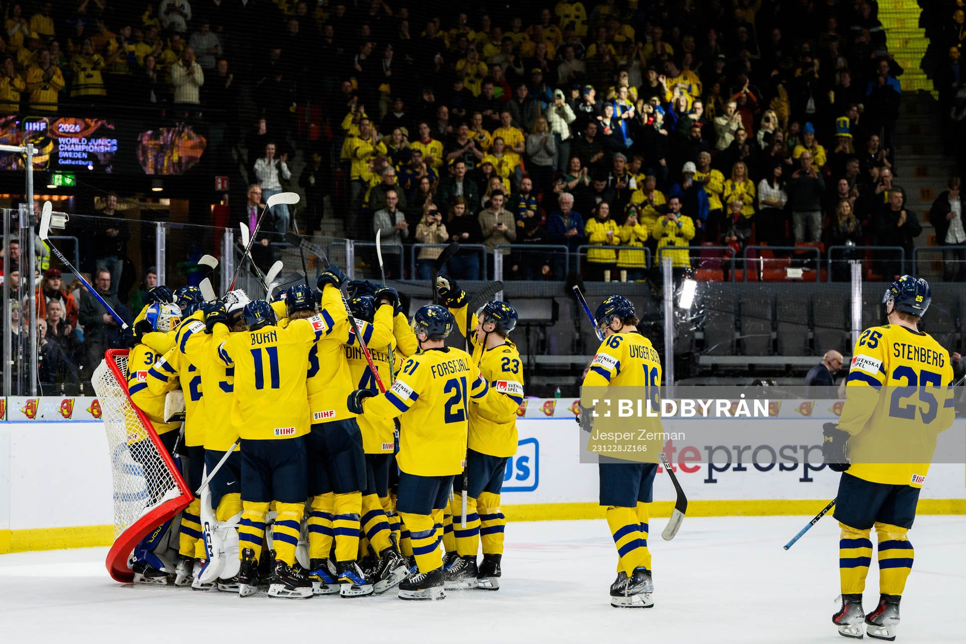 Players of Sweden celebrate