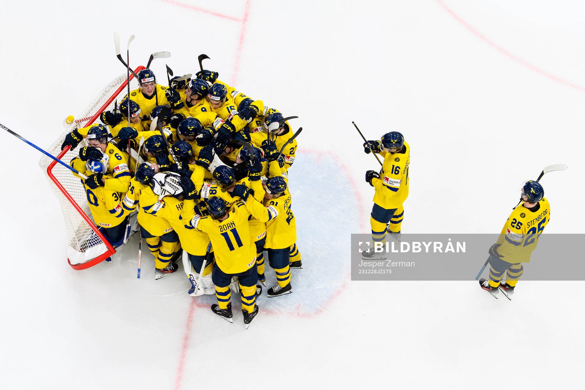 Players of Sweden celebrate