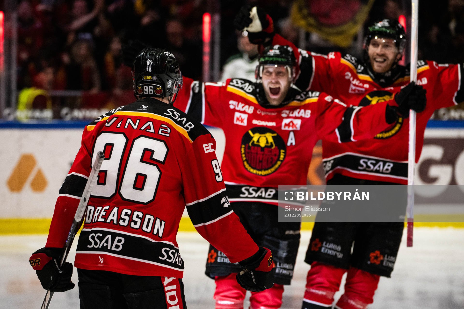Luleås Pontus Andreasson, Linus Omark och Oscar Eklind