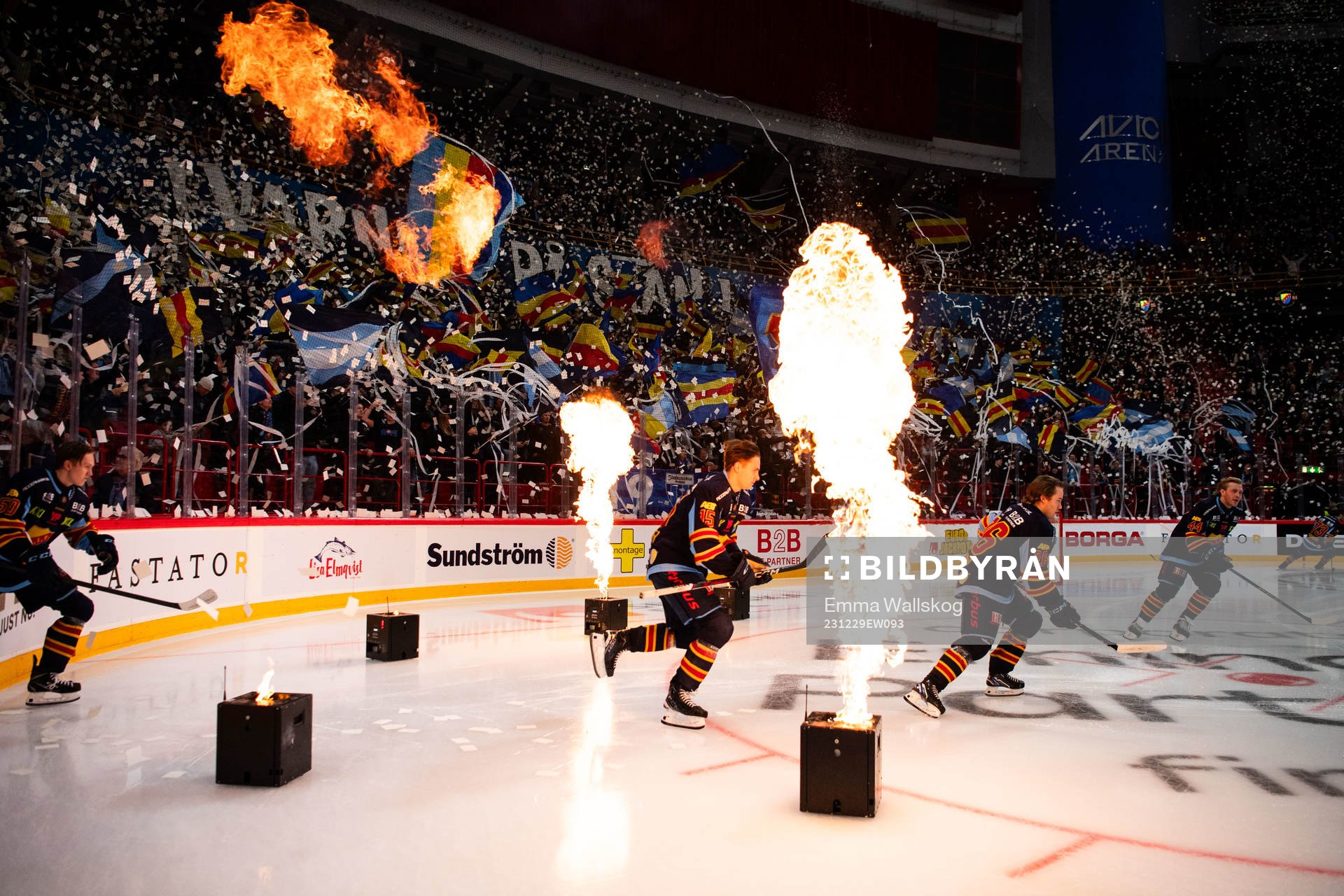 Djurgårdens Frederik Schlyter, Emil Berglund och Olle Liss