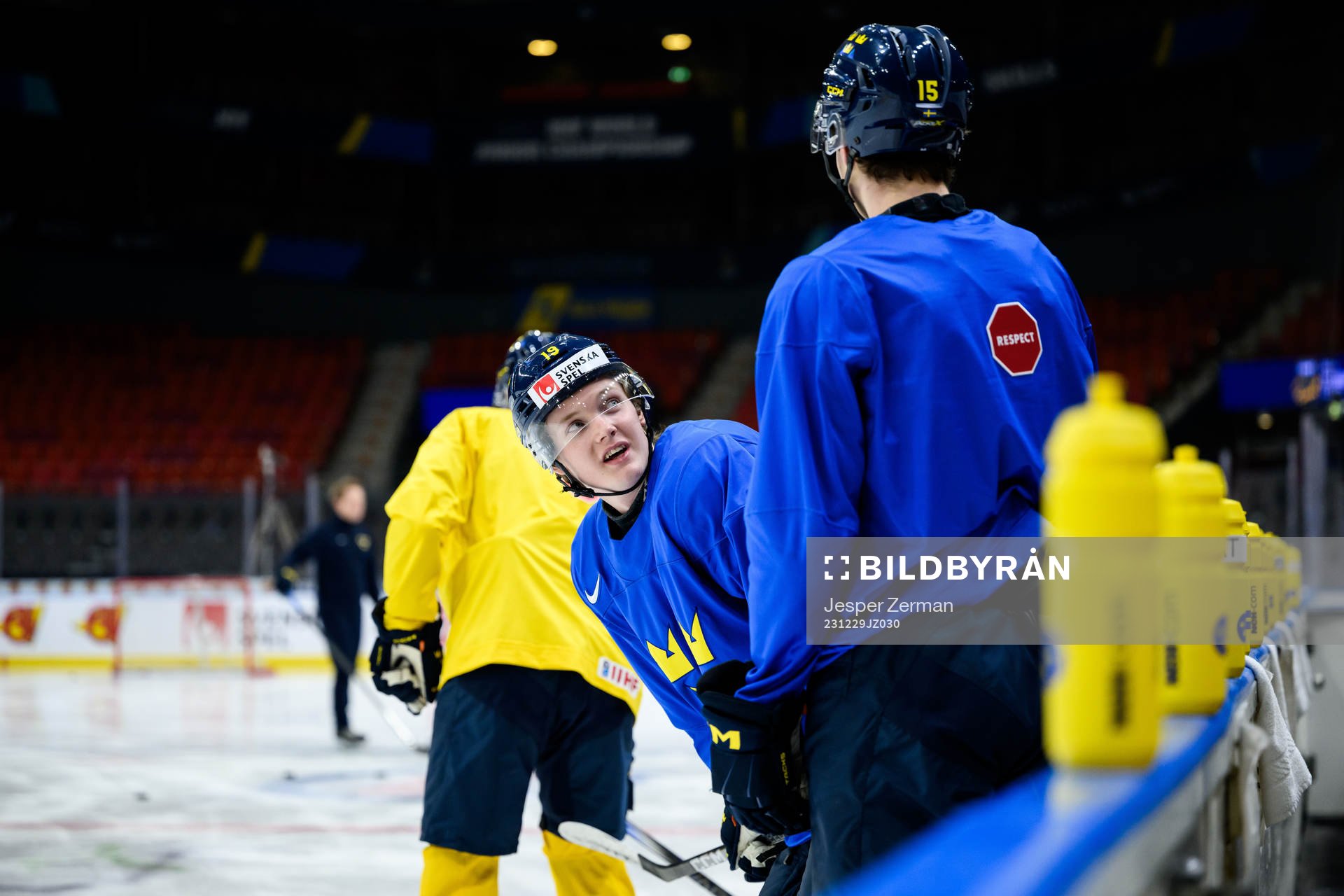 Rasmus Rudslätt and David Edstrom of Sweden at a practice