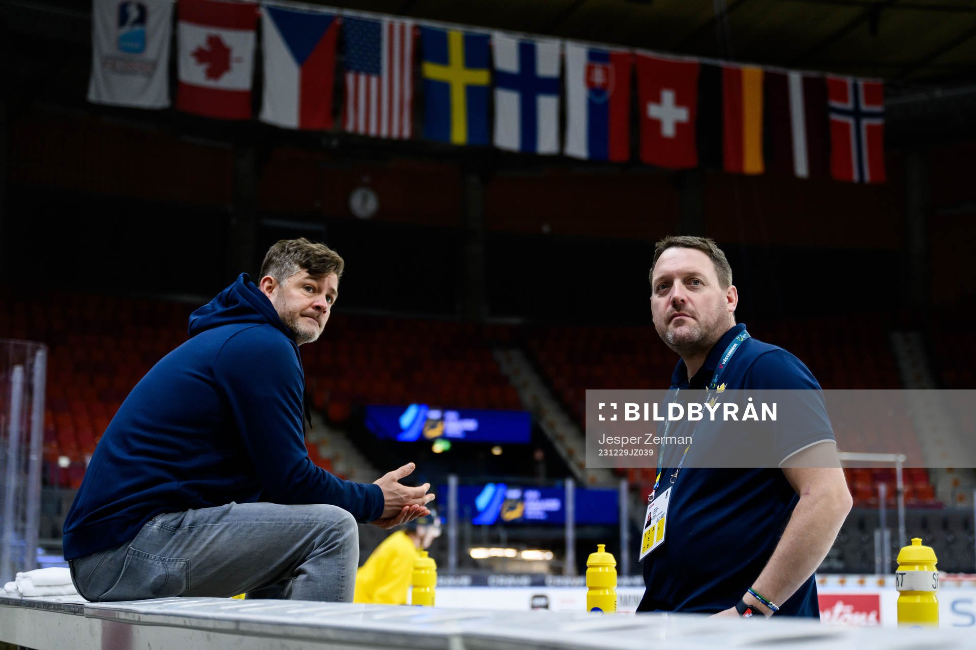 Team doctor Ryan Allenby and equipment manager Daniel
