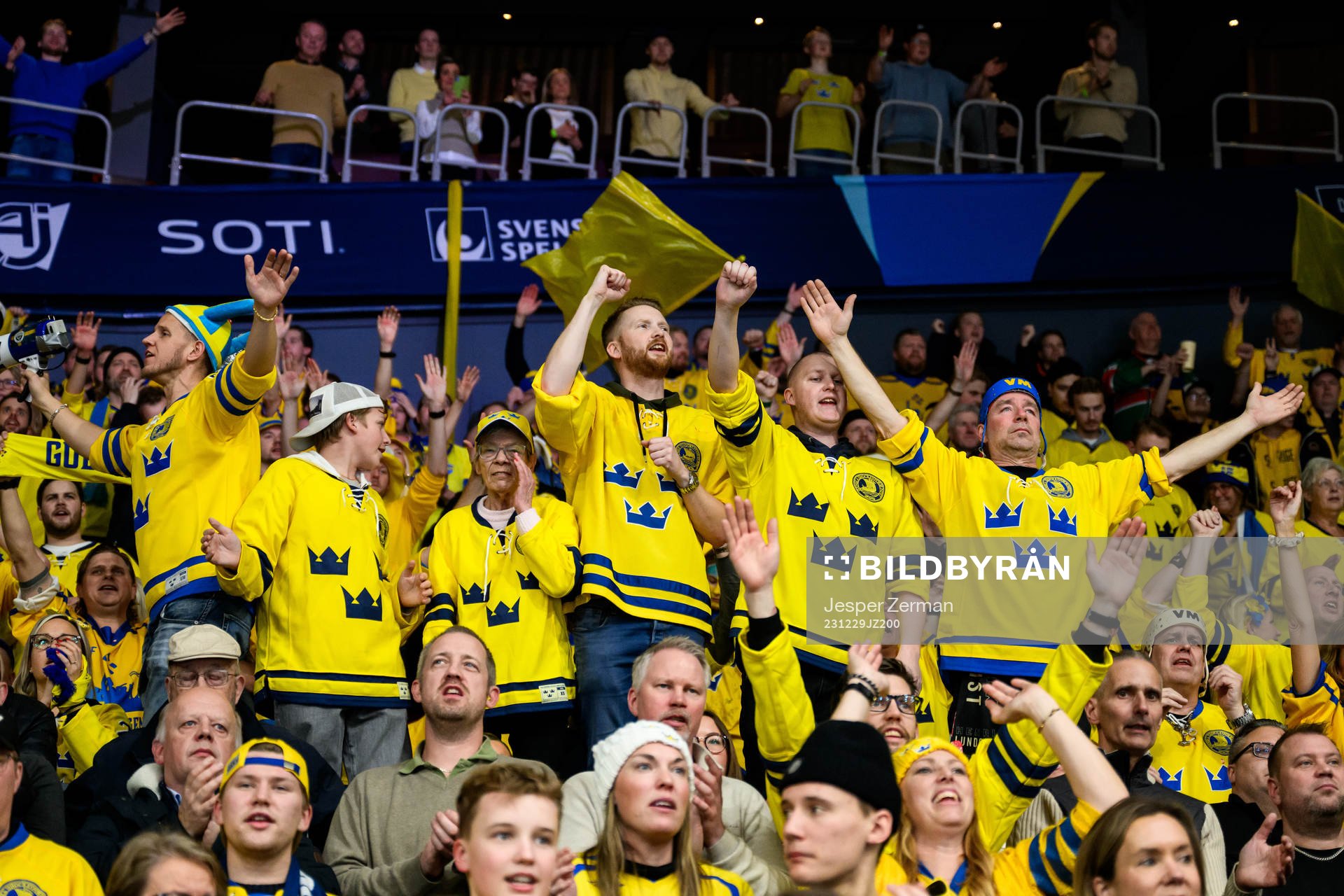 Fans of Sweden celebrate