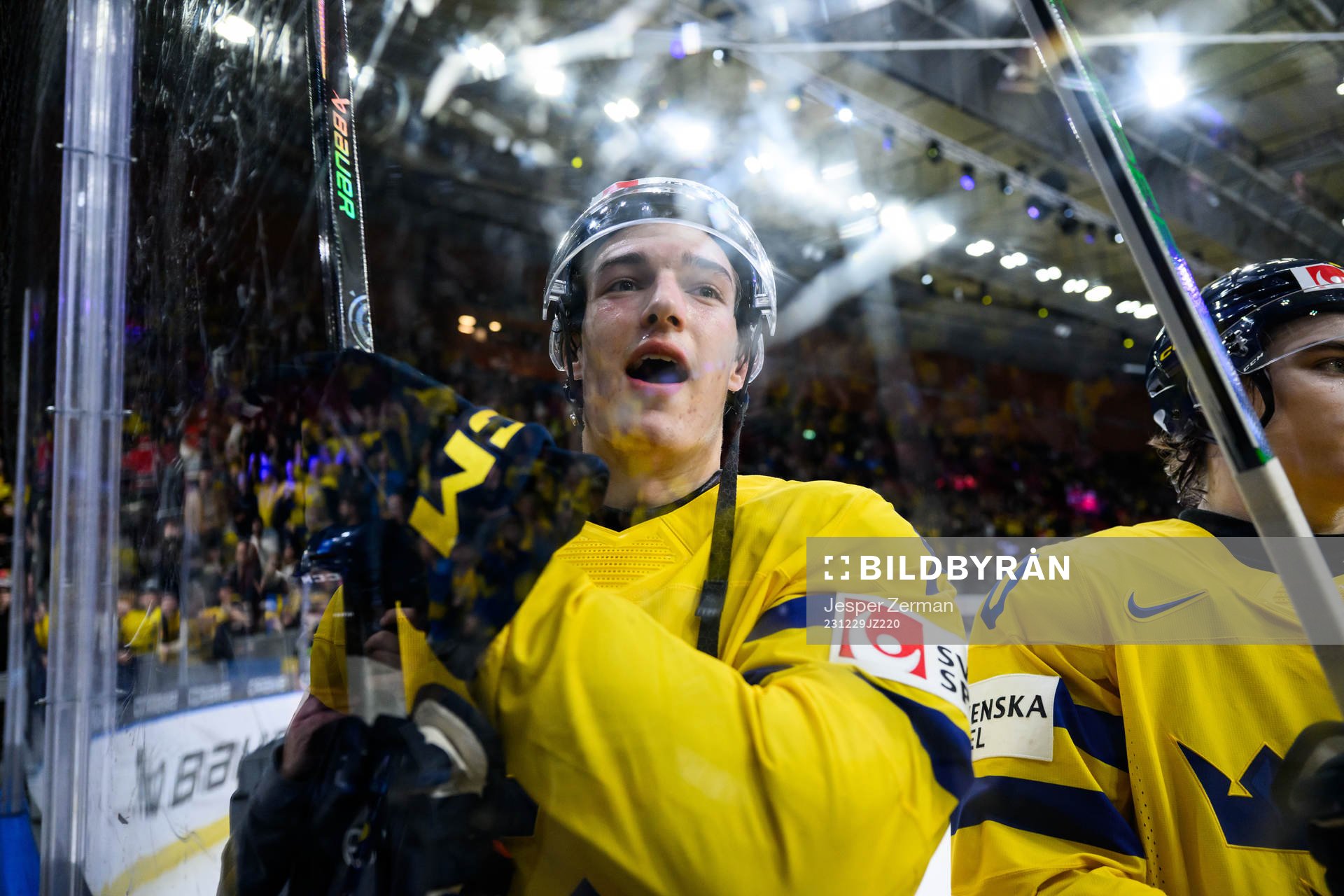 David Edstrom of Sweden celebrates