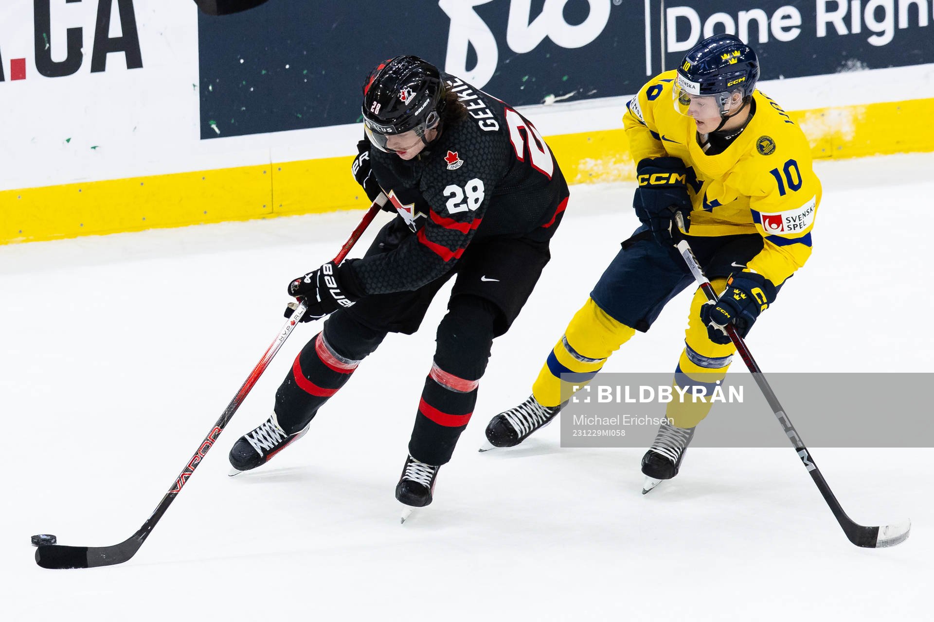 Conor Geekie of Canada and Fabian Wagner of Sweden