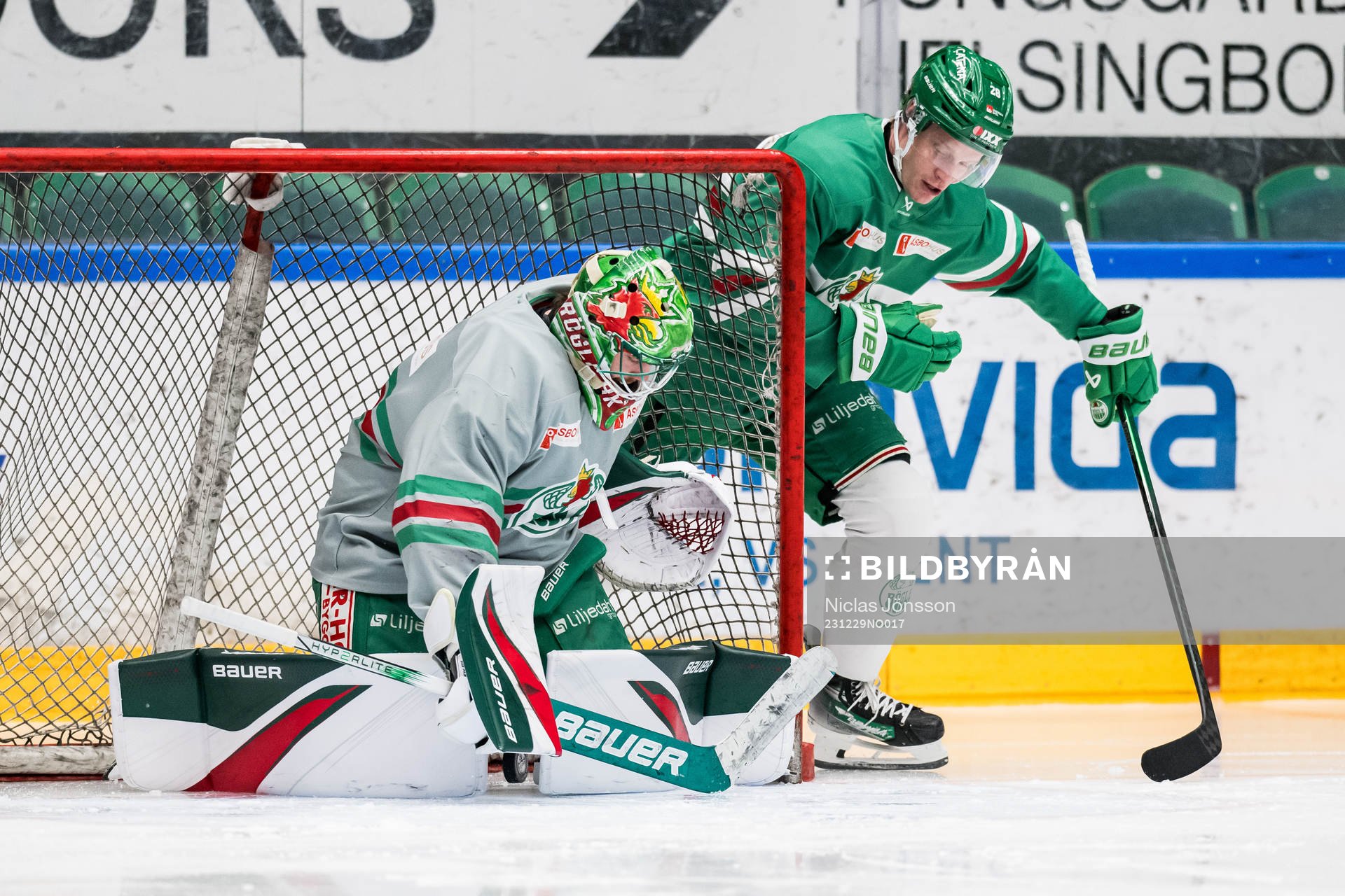 målvakt Christoffer Rifalk och Anton Bengtsson