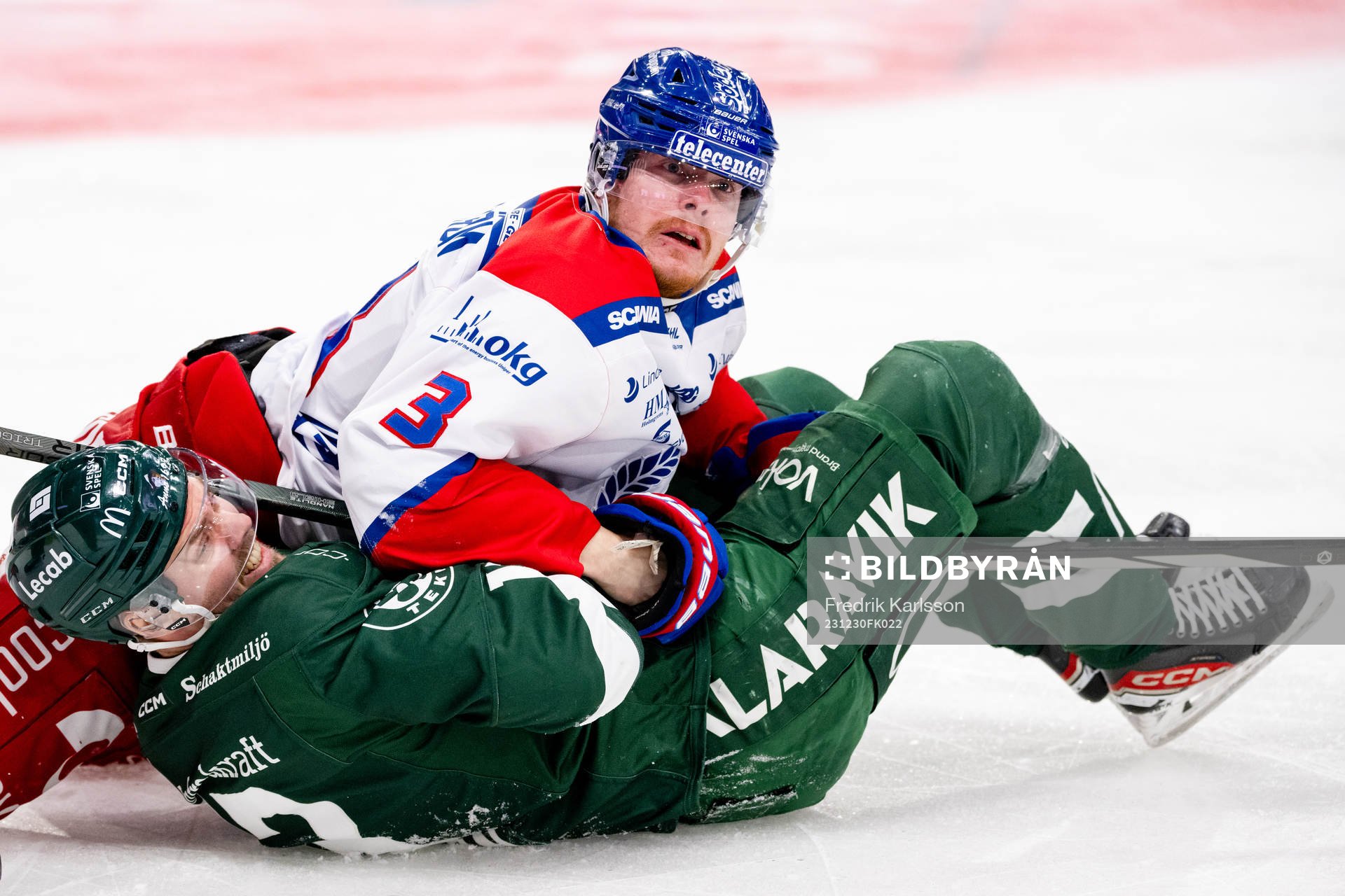 Färjestads Joel Kellman och Oskarshamns Niclas Burström