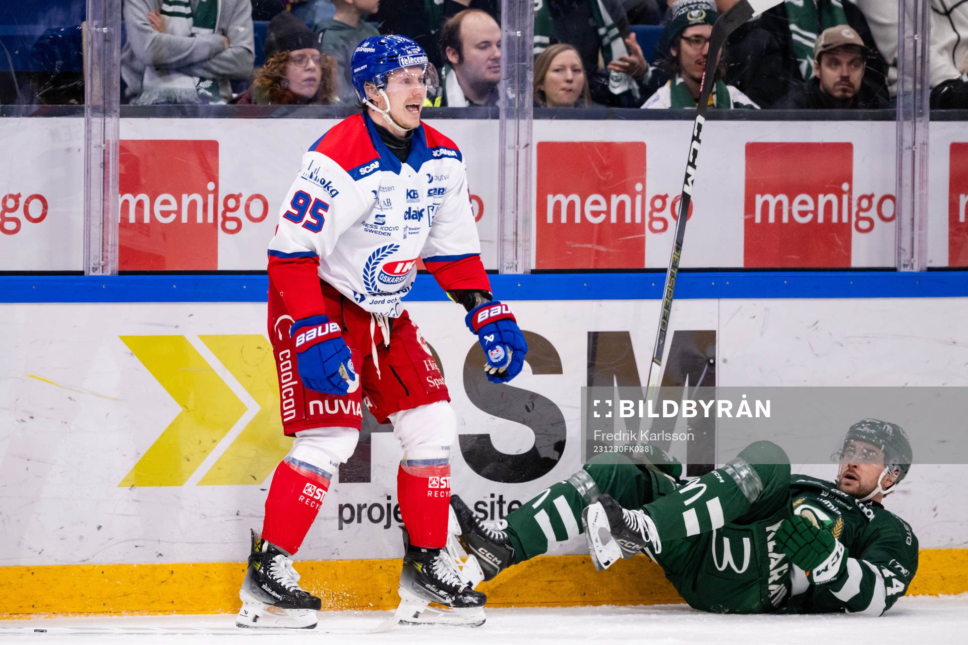 Oskarshamns Nick Olesen och Färjestads Jonathan Andersson