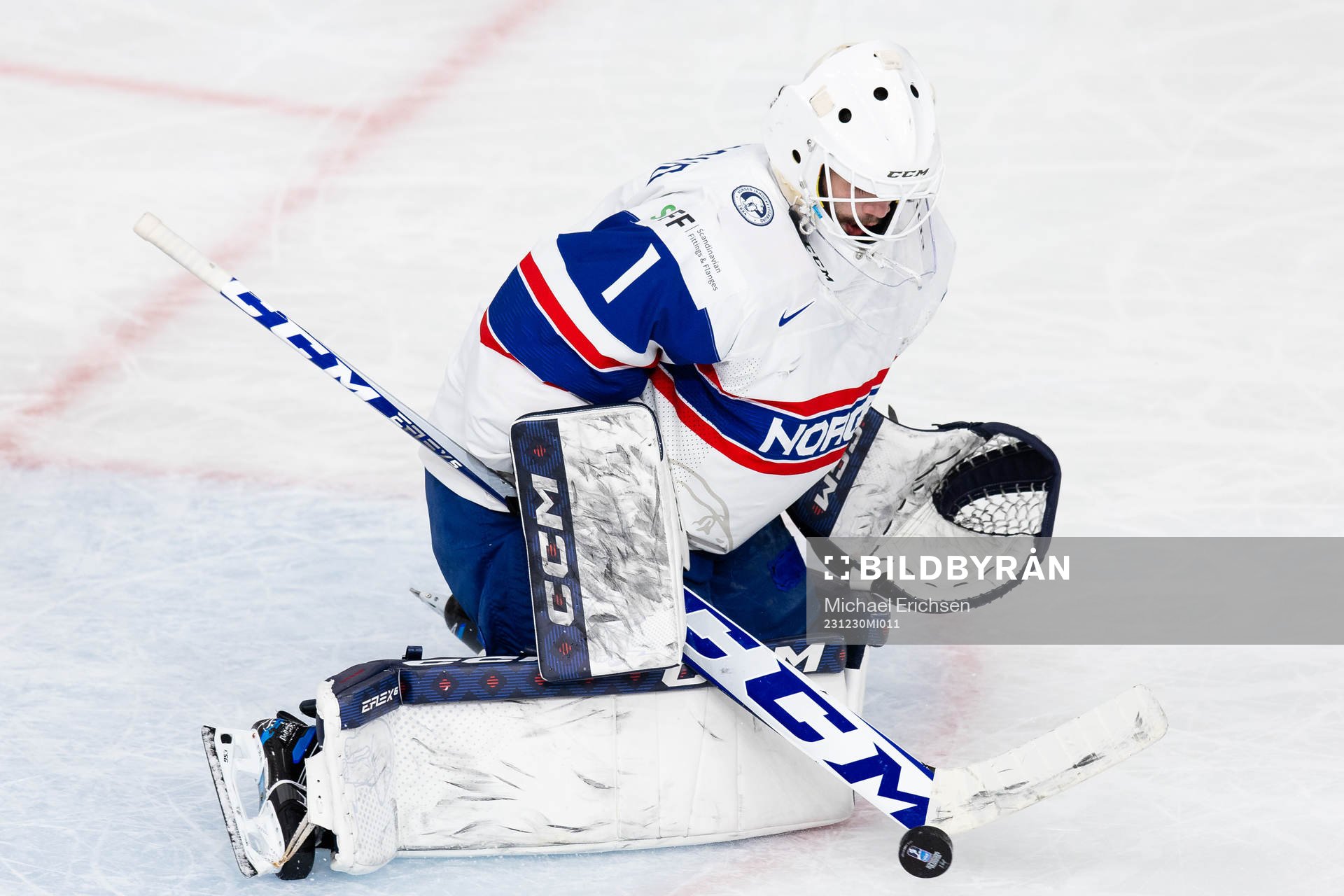 Goaltender Markus Stensrud of Norway
