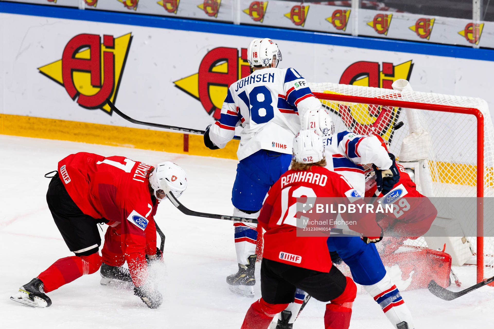 Martin Johnsen of Norway scores 1-1