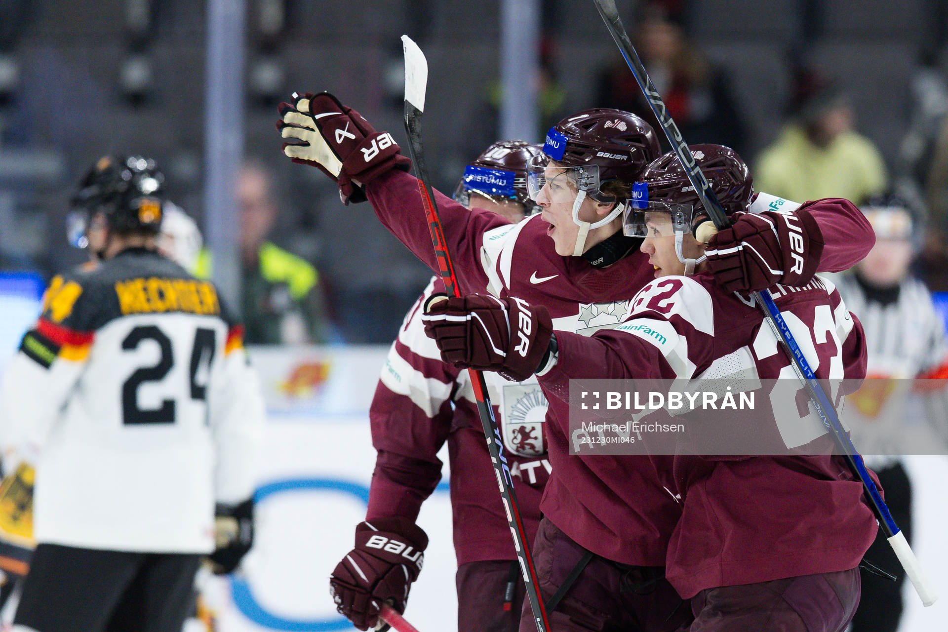 Sandis Vilmanis of Latvia celebrates