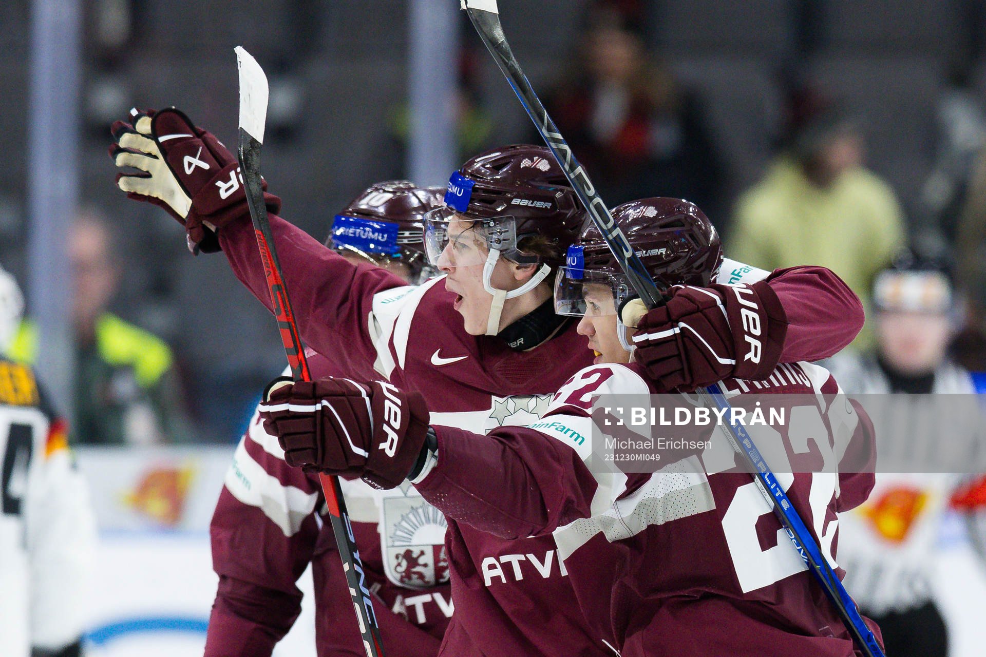 Sandis Vilmanis of Latvia celebrates