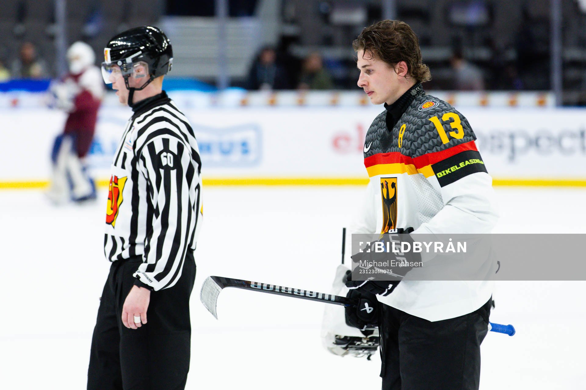 Veit Oswald of Germany leaves the ice
