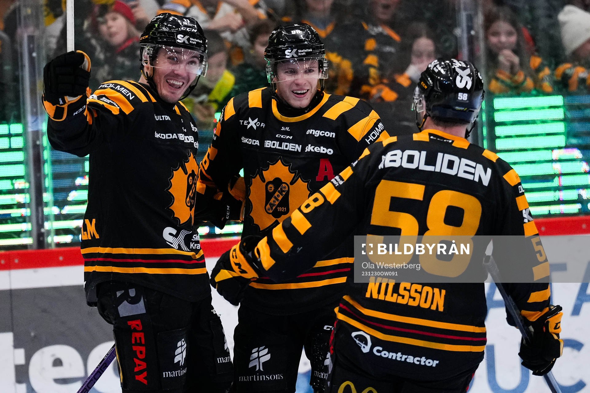 Skellefteås Max Lindholm , Rickard Hugg och Oskar Nilsson