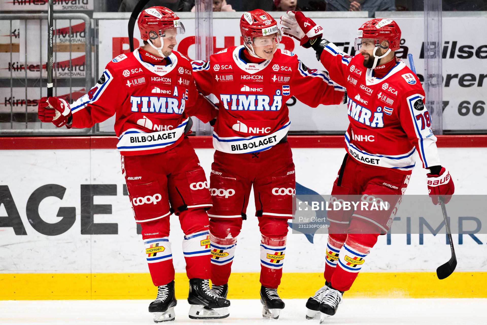 Timrås Axel Rindell, Jonathan Dahlén och Robin Hanzl