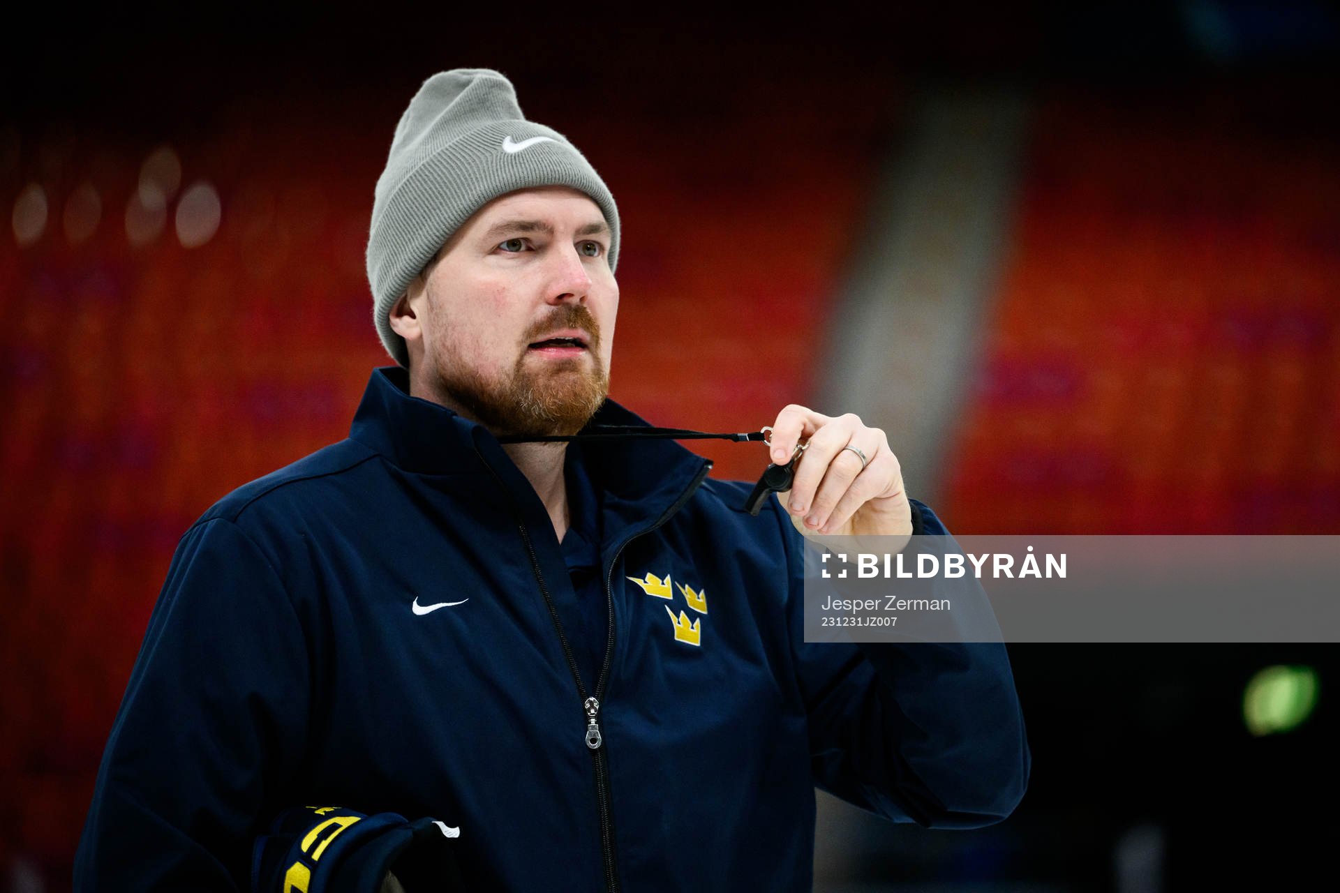 Assistant coach Gereon Dahlgren of Sweden at a practice