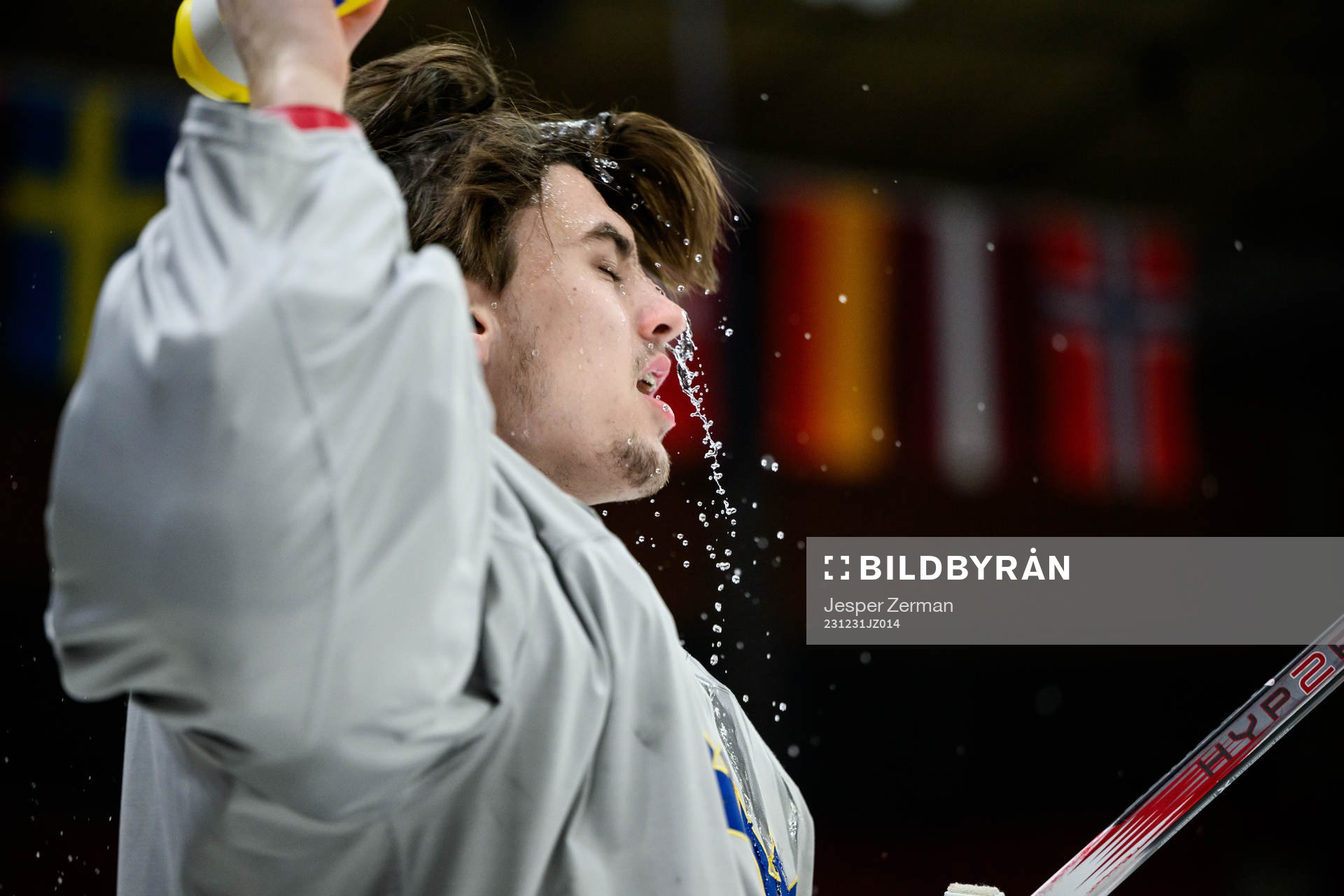 goaltender Kevin Reidler of Sweden at a practice session