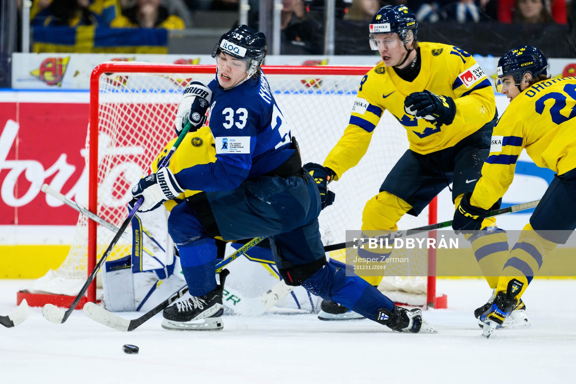 Jani Nyman of Finland and Filip Bystedt, Liam Öhgren of