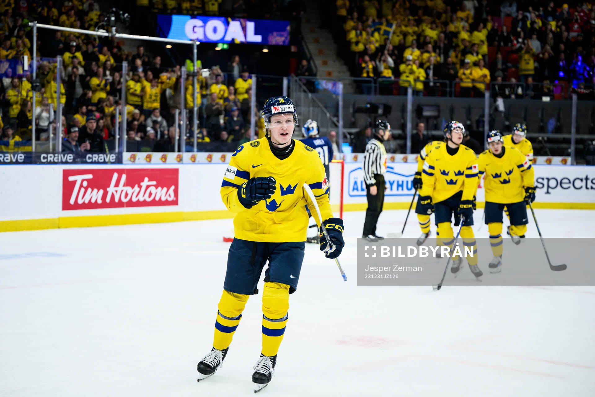 Filip Bystedt of Sweden celebrating