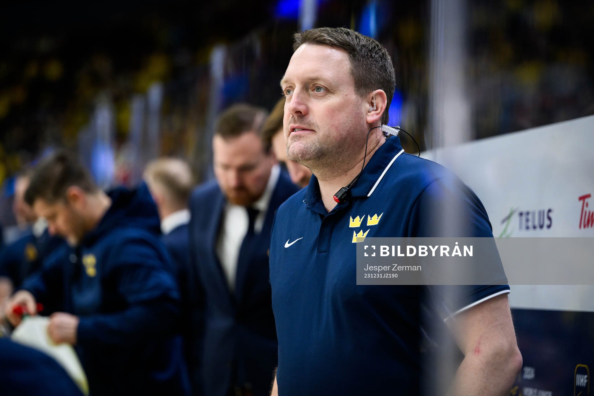 Equipment manager Daniel Nilsson of Sweden