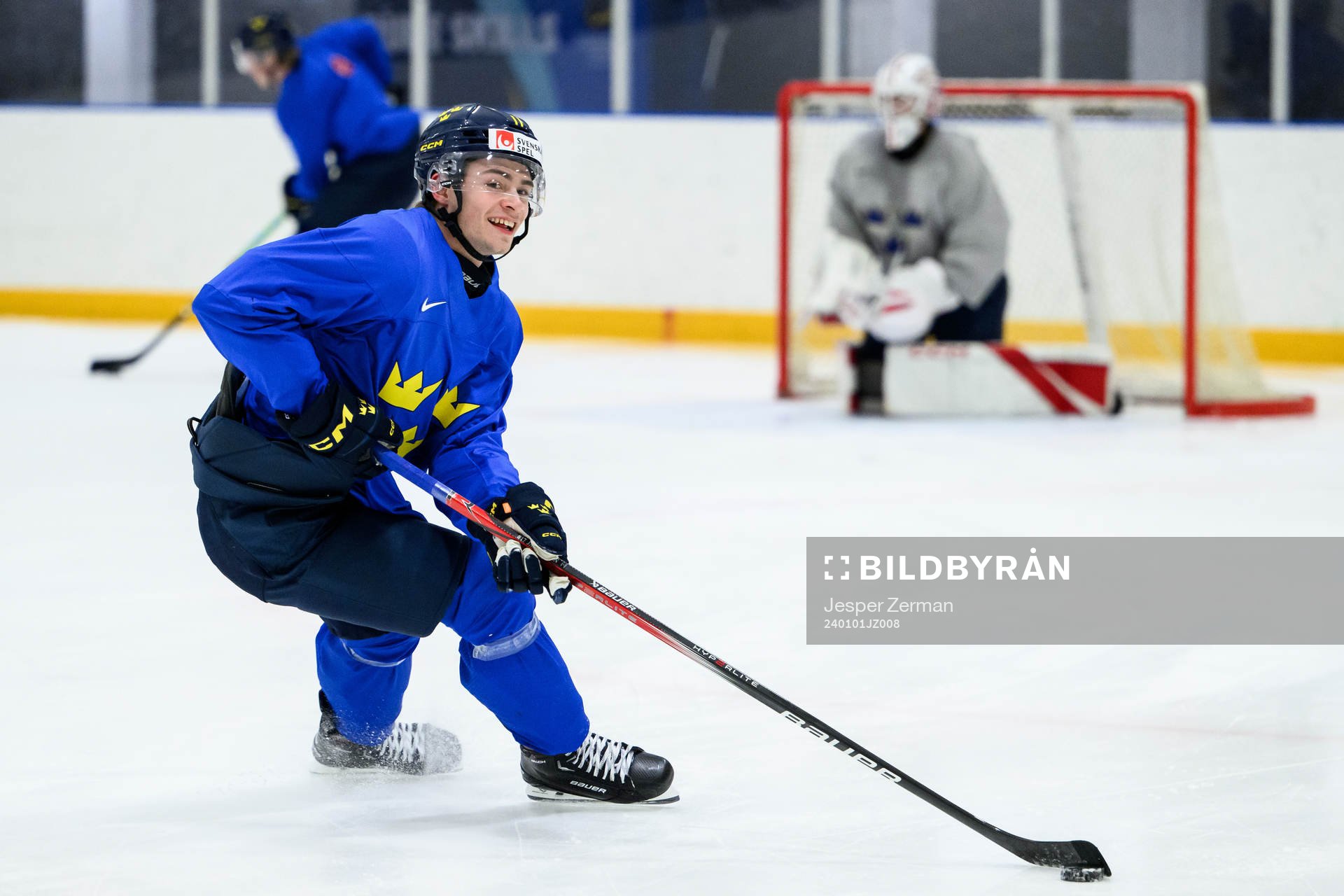 Isac Born of Sweden at a practice session