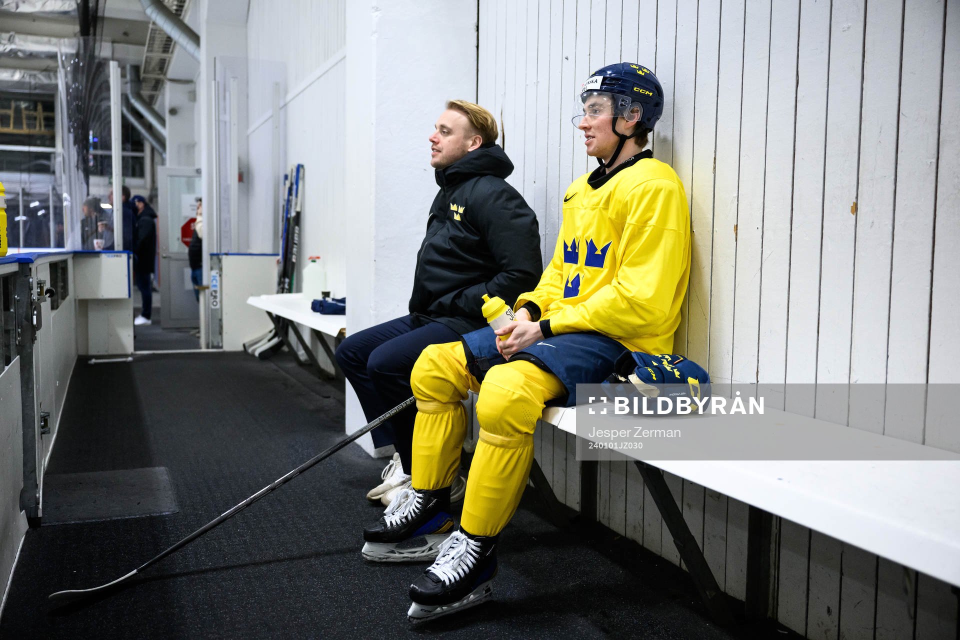Team manager Hampus Sjöström and Noah Östlund of Sweden