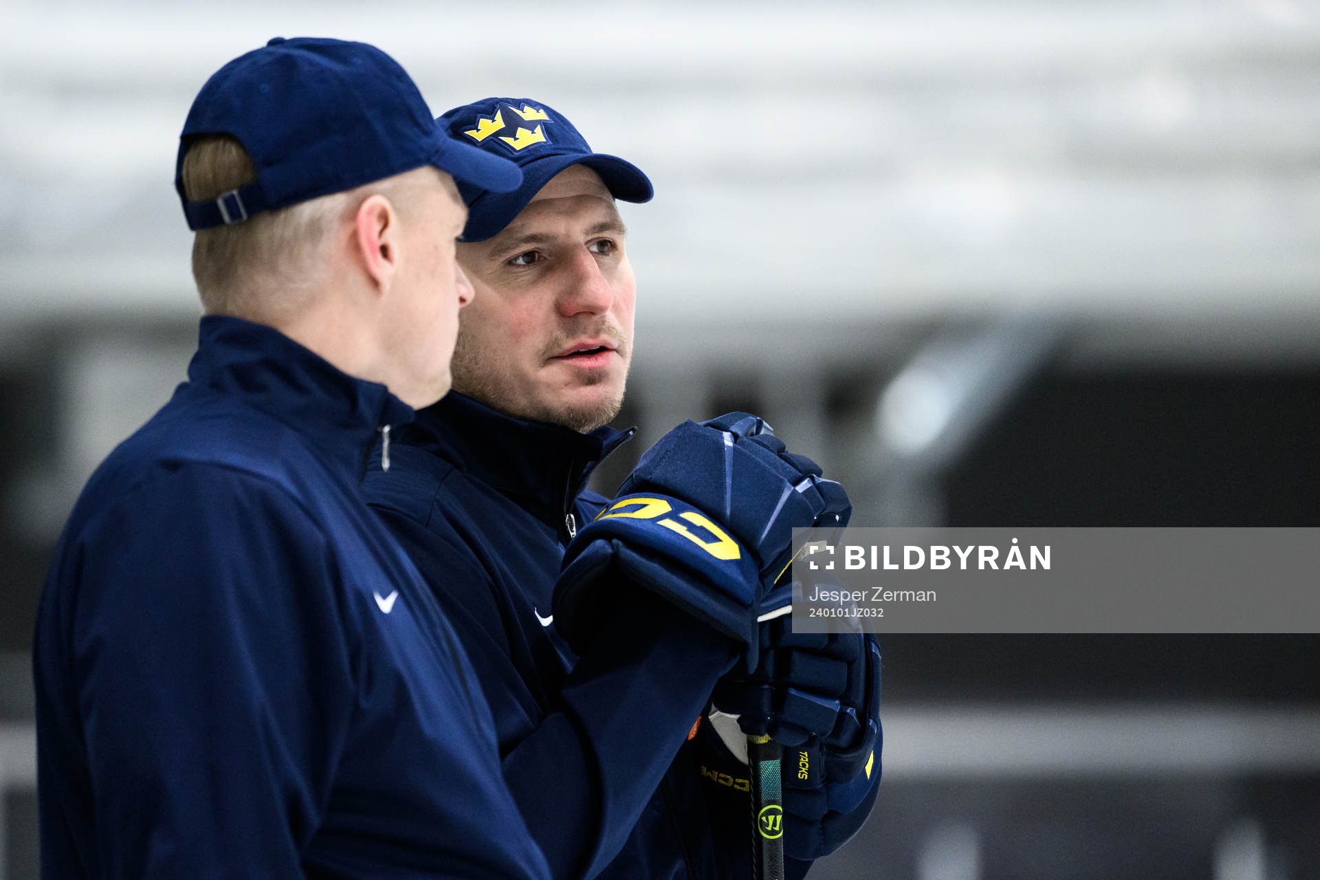 Assistant coach Alexander Steen of Sweden at a practice