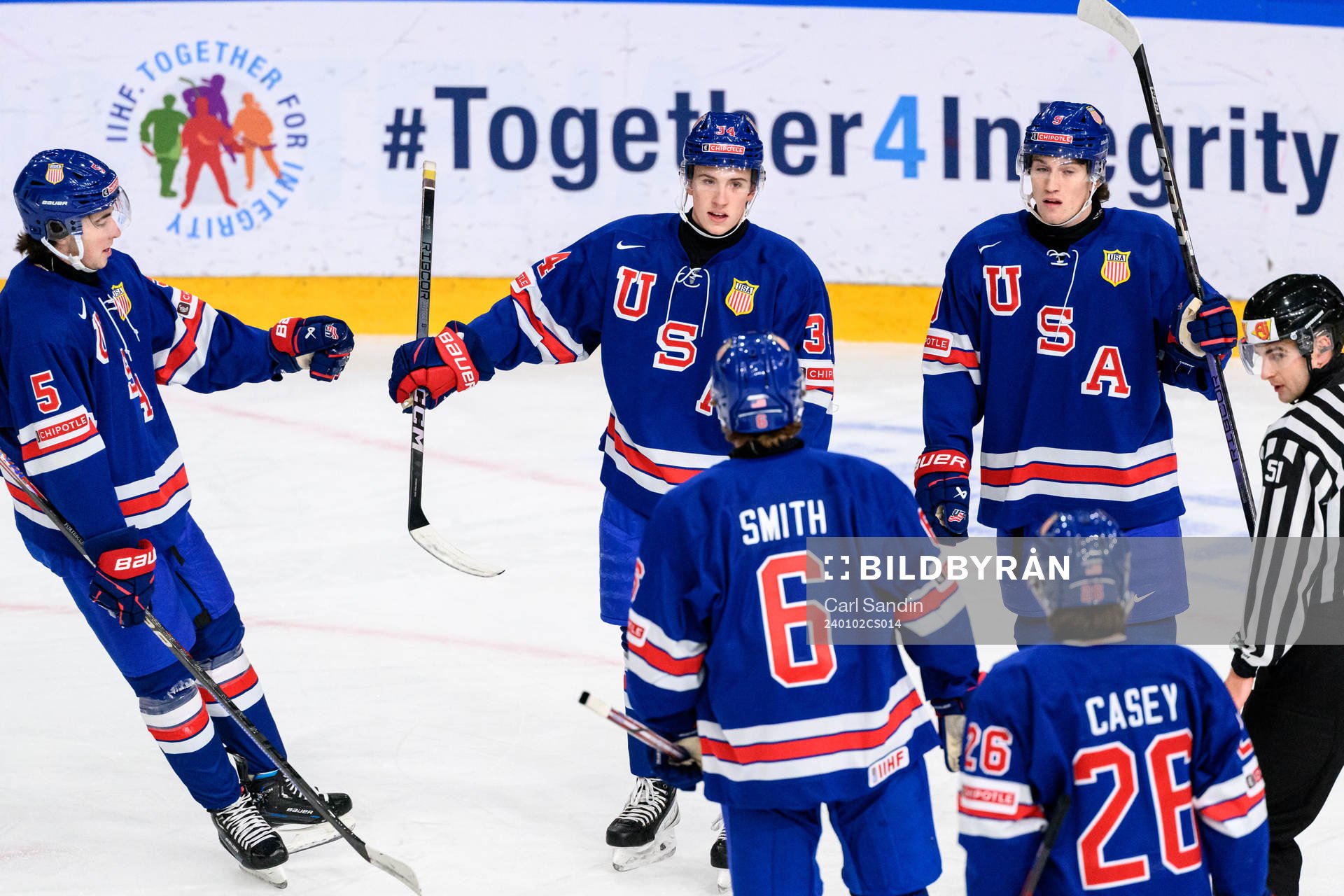 Gabe Perreault of USA celebrates