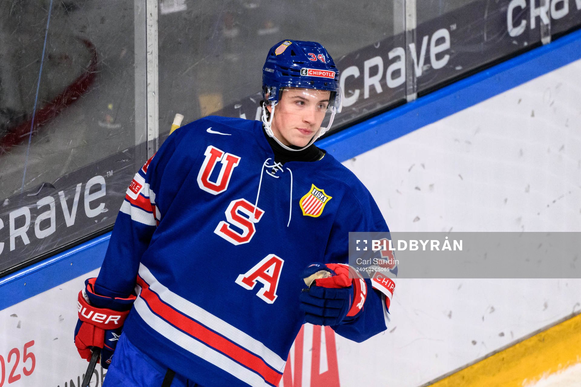 Gabe Perreault of USA celebrates