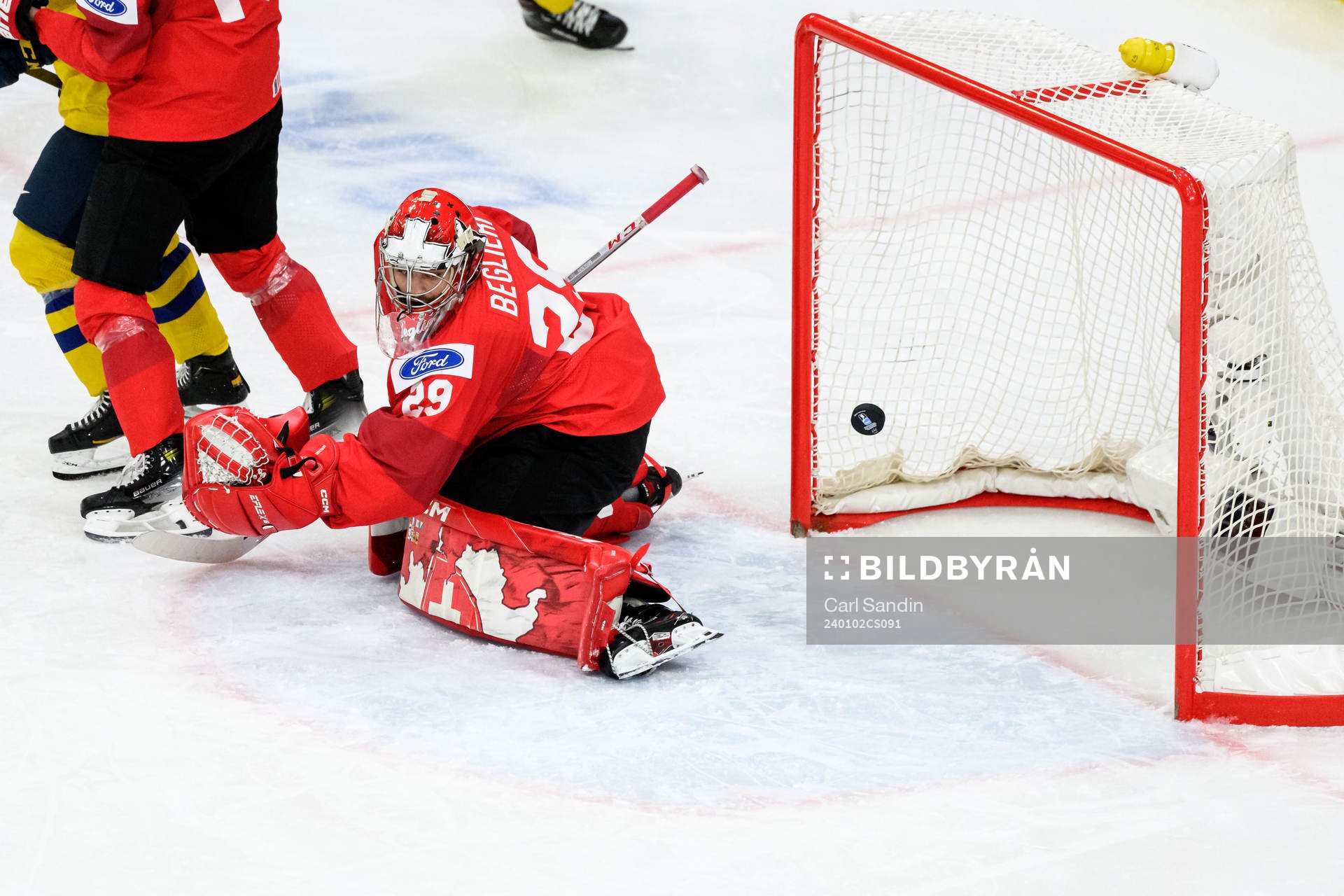 Goaltender Alessio Beglieri of Switzerland