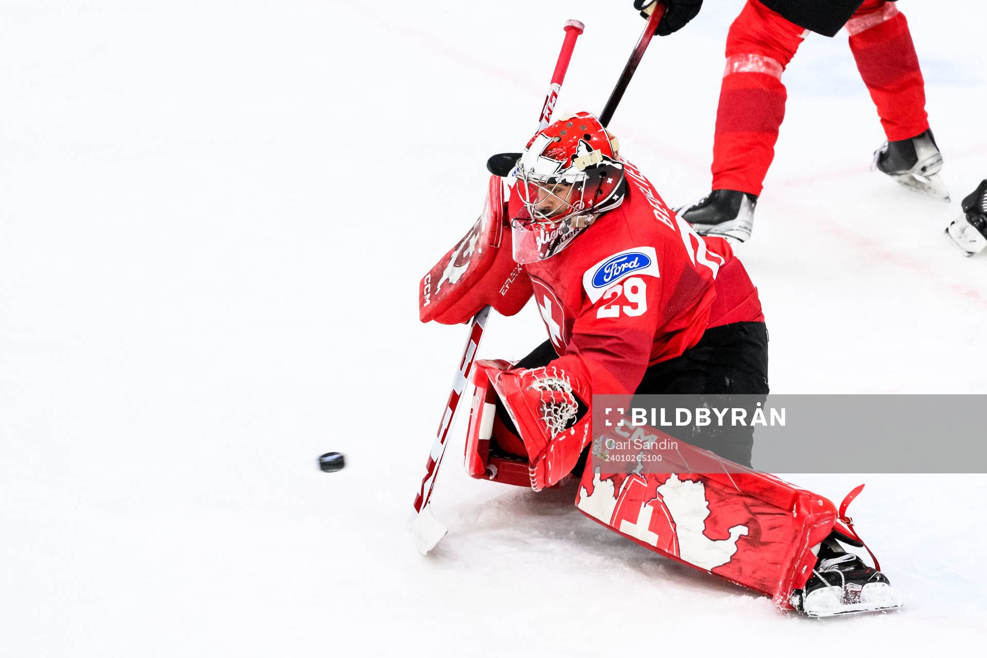 Goaltender Alessio Beglieri of Switzerland