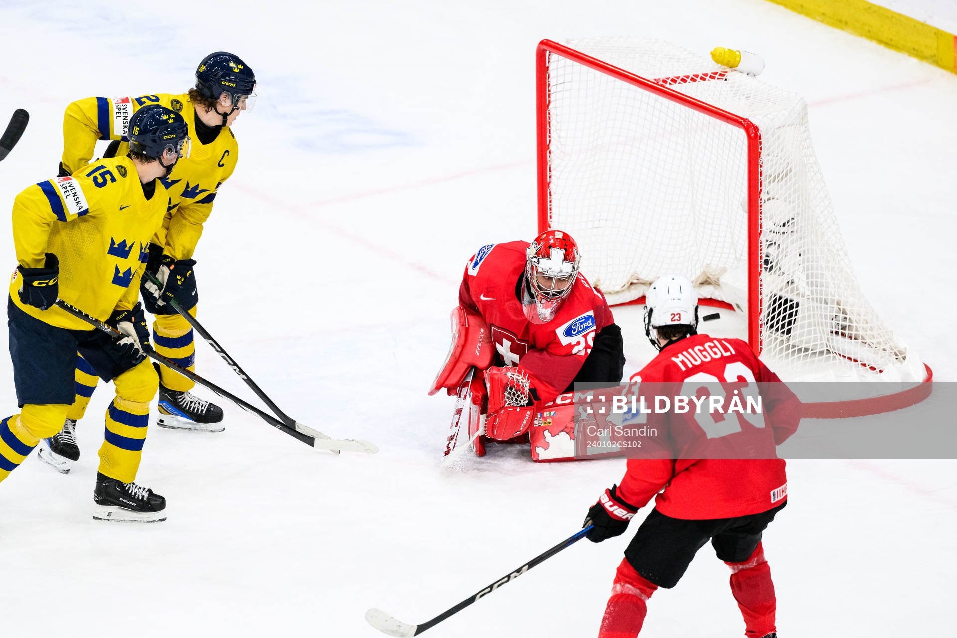 Goaltender Alessio Beglieri of Switzerland