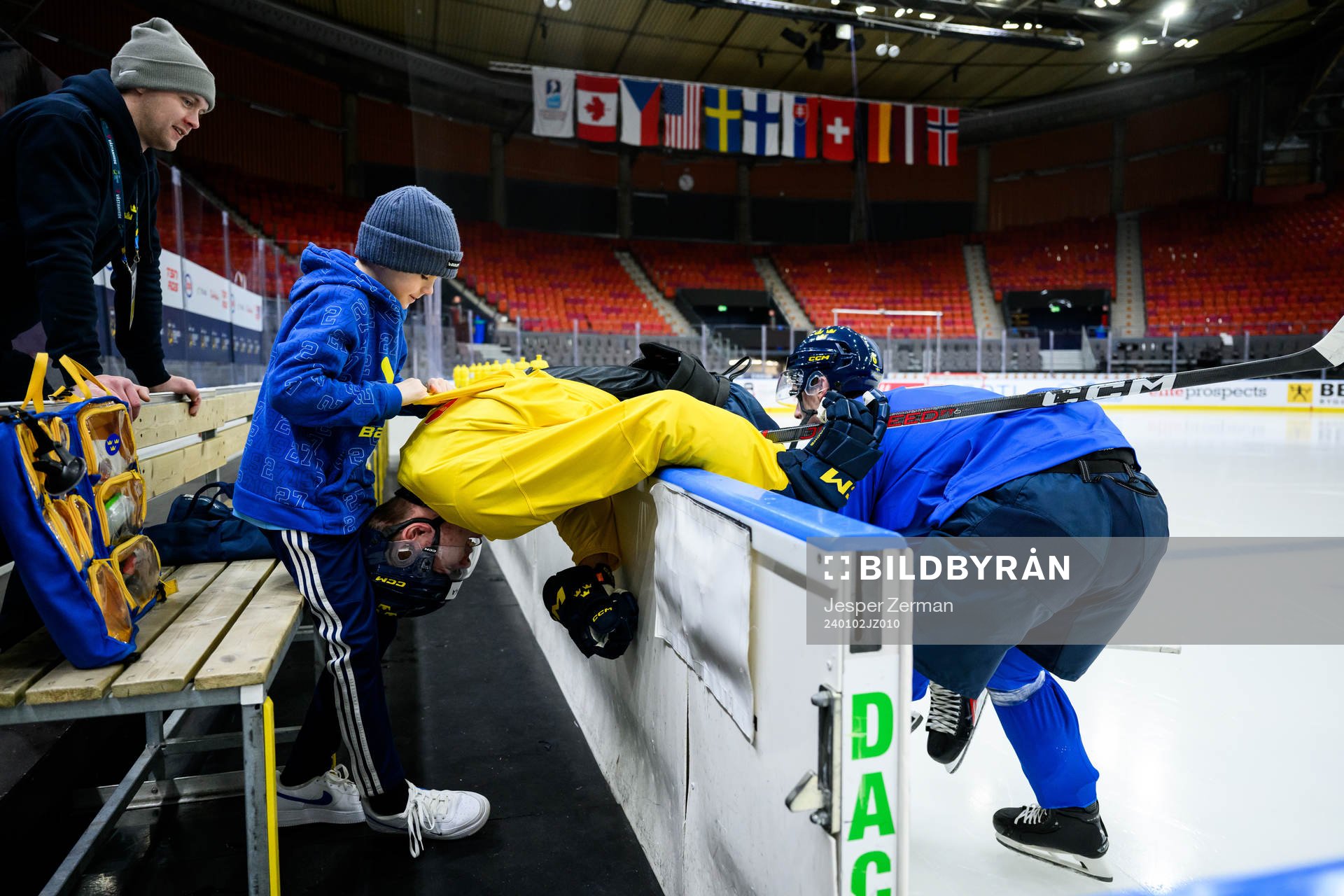 Anton Wahlberg and Anton Johansson of Sweden at a practice
